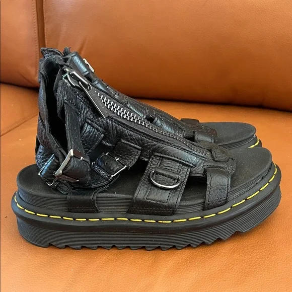 Dr. Martens Black Leather Gladiator Sandals - Picture 2 of 4